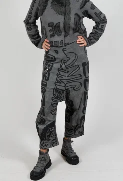 Rundholz Black Label Trousers^Relaxed Drop Crotch Trousers in Rock Big Print