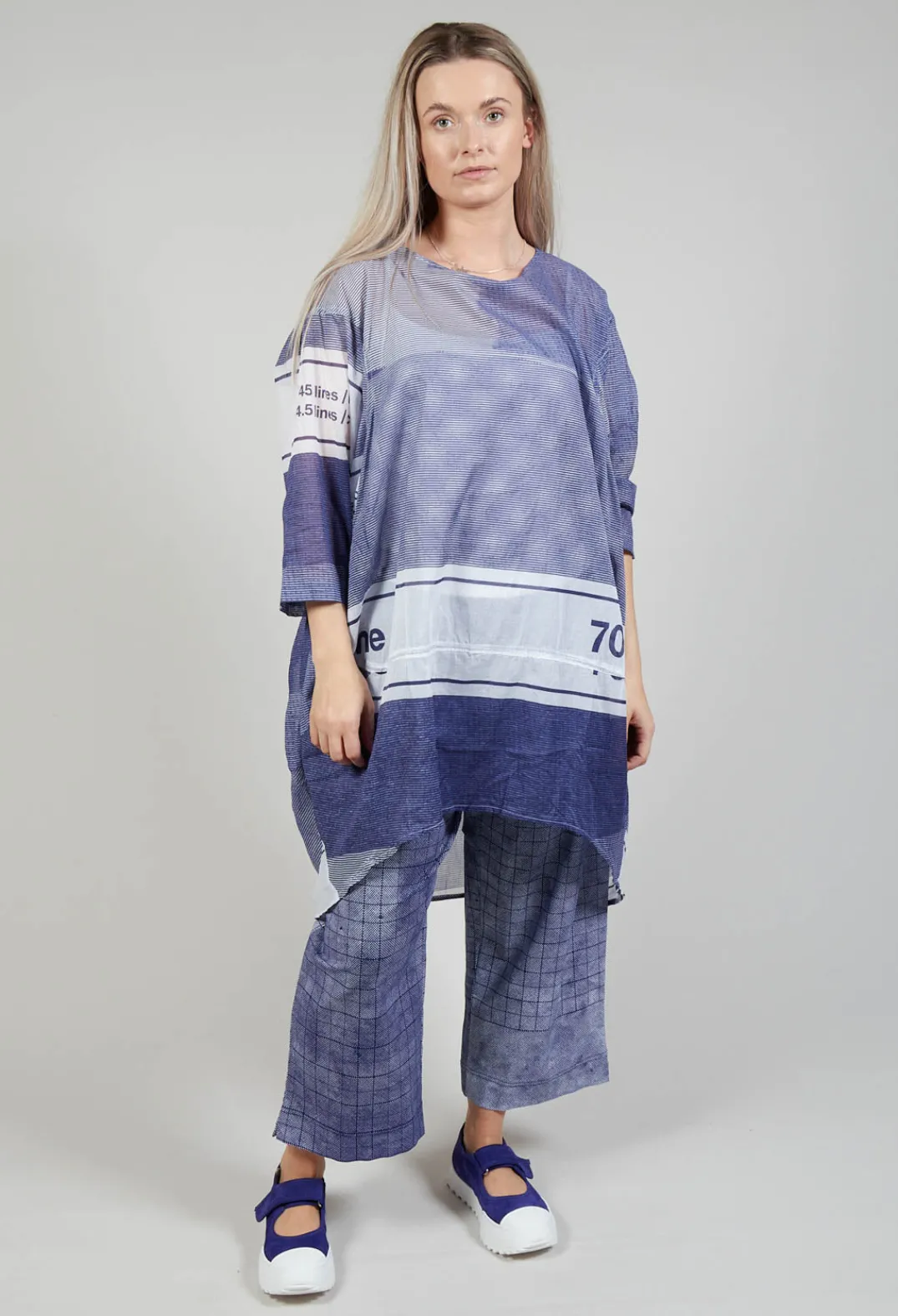 Rundholz Black Label Tops^Relaxed Fit Cotton Top in Azur Print