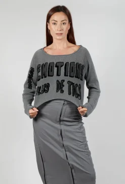 Rundholz Black Label Jumpers^Relaxed Fit Cropped Jumper in Rock Print