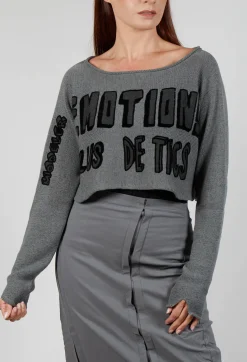 Rundholz Black Label Jumpers^Relaxed Fit Cropped Jumper in Rock Print