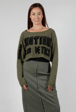 Rundholz Black Label Jumpers^Relaxed Fit Cropped Jumper in Camp Print