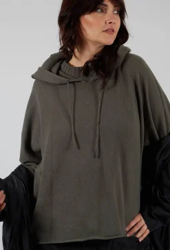 Rundholz Black Label Jumpers^Relaxed Fit Hooded Jumper in Camp
