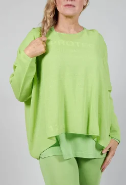 Rundholz Black Label Jumpers^Relaxed Fit Jumper with Motif in Lime Jacquard