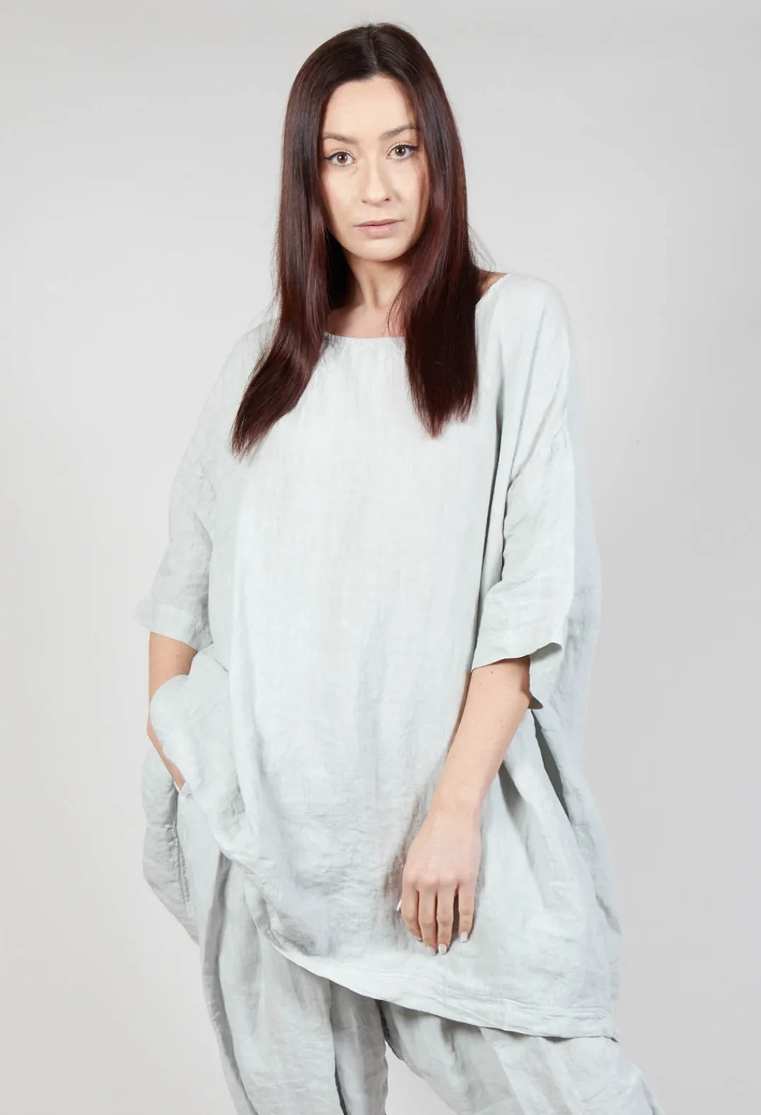 Rundholz Black Label Tops^Relaxed Fit Linen Top in Grey