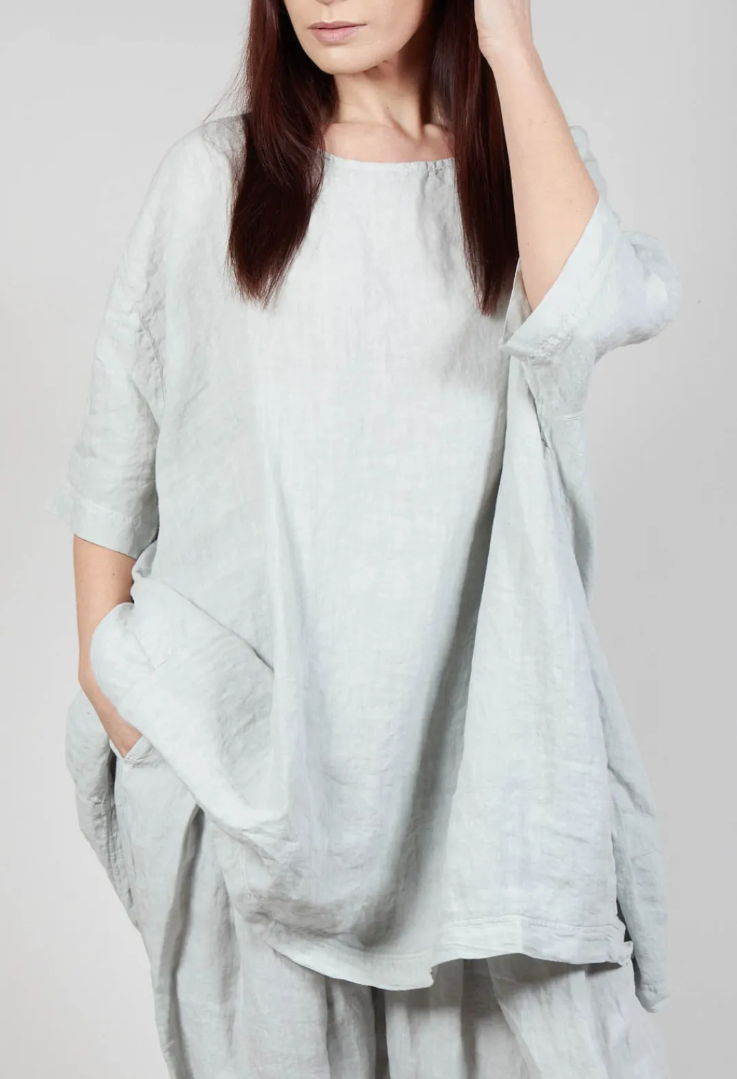 Rundholz Black Label Tops^Relaxed Fit Linen Top in Grey