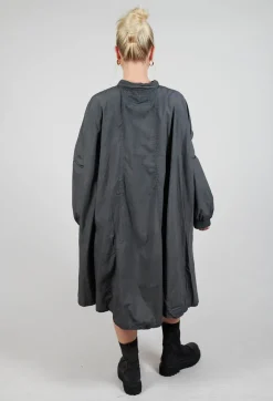 Rundholz Dip Dresses^Relaxed Fit Shirt Dress in Coal Cloud