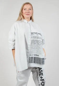 Rundholz Black Label Shirts & Blouses^Relaxed Fit Shirt with Lettering Motif in Grey Print