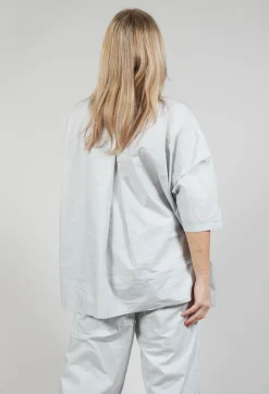 Rundholz Black Label Shirts & Blouses^Relaxed Fit Shirt with Lettering Motif in Grey Print