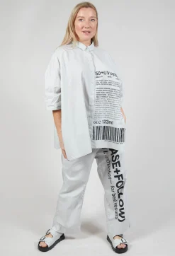 Rundholz Black Label Shirts & Blouses^Relaxed Fit Shirt with Lettering Motif in Grey Print