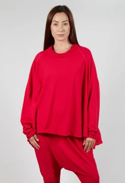Rundholz Mainline Tops^Relaxed Open Roll Neck Top in Cardinal Cloud