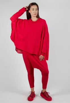 Rundholz Mainline Tops^Relaxed Open Roll Neck Top in Cardinal Cloud