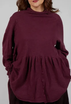 Rundholz Mainline Tops^Relaxed Pleat Jumper in Merlot