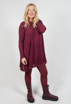 Rundholz Mainline Tops^Relaxed Pleat Top in Merlot Cloud