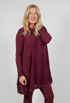 Rundholz Mainline Tops^Relaxed Pleat Top in Merlot Cloud
