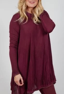 Rundholz Mainline Tops^Relaxed Pleat Top in Merlot Cloud