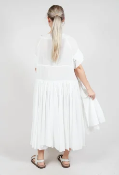Rundholz Mainline Dresses^Relaxed Pleated Dress in Starwhite