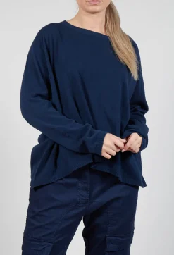 Rundholz Dip Jumpers^Relaxed Sweatshirt with Ribbed Hem in Ink