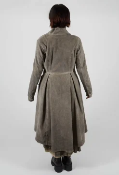 Sanctamuerte Coats^Reversible Coat in Velluto Cannete and Raso Viscosa Green Tuscany