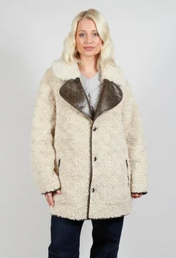 Urban Code Jackets^Reversible Faux Fur and Suede Jacket in Khaki Crackle
