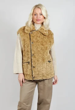 Urban Code Jackets^Reversible Gillet with Faux Fur and Suede in Choc Crackle