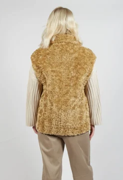 Urban Code Jackets^Reversible Gillet with Faux Fur and Suede in Choc Crackle