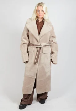 Urban Code Coats^Reversible Longline Faux Fur Coat in Taupe