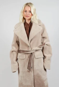 Urban Code Coats^Reversible Longline Faux Fur Coat in Taupe