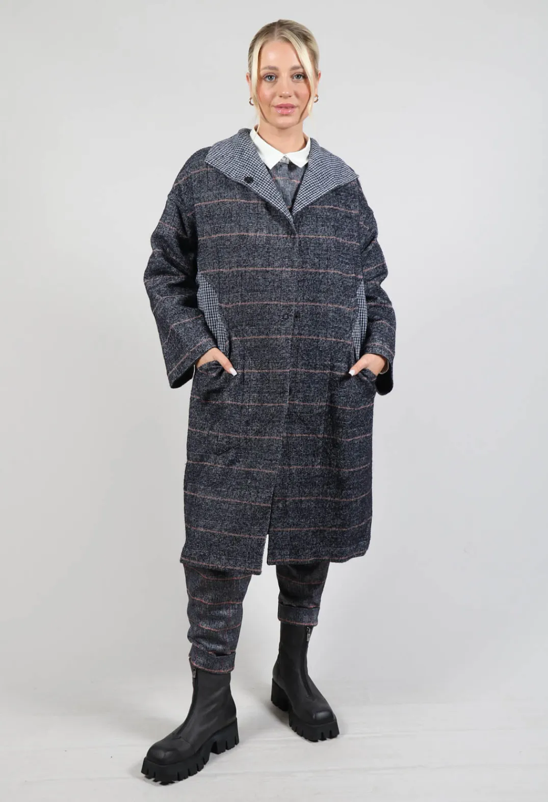 Elemente Clemente Coats^Reversible Mande Coat in Night Orange Check