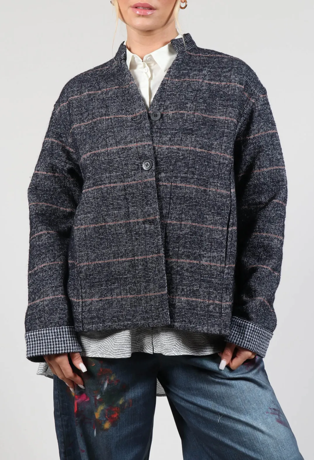 Elemente Clemente Jackets^Reversible Niaga Jacket in Night Orange check