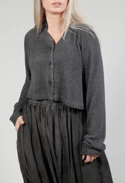Rundholz Mainline Cardigans^Ribbed Cardigan in Coal Cloud
