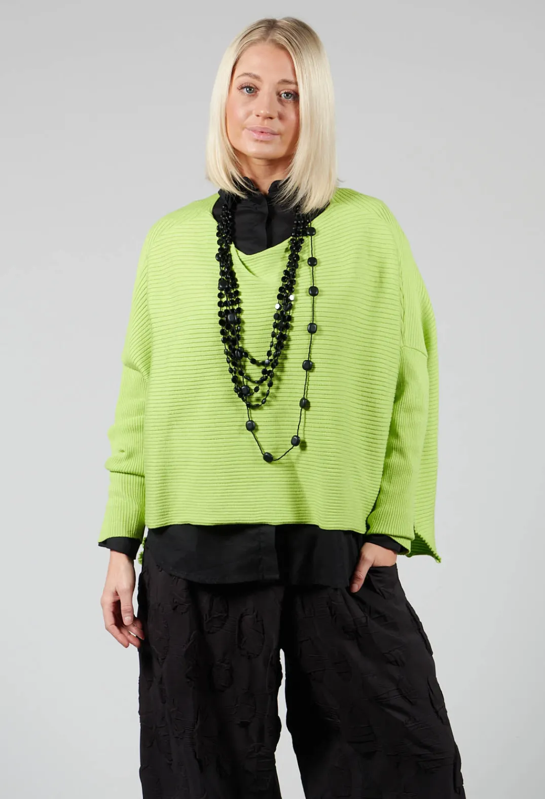 Philomena Christ Jumpers^Ribbed Drop Shoulder Jumper in Neon Green