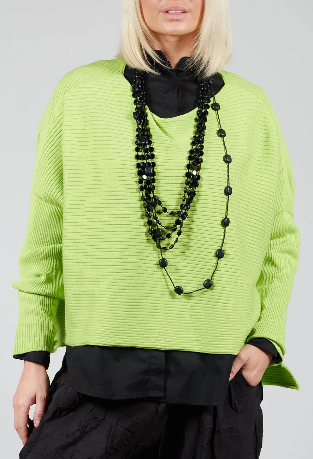 Philomena Christ Jumpers^Ribbed Drop Shoulder Jumper in Neon Green