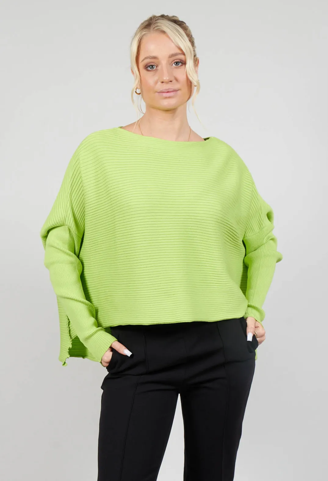 Philomena Christ Jumpers^Ribbed Drop Shoulder Jumper in Neon Green