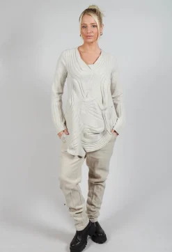 Rundholz Mainline Jumpers^Ribbed Jumper in Bone Mel
