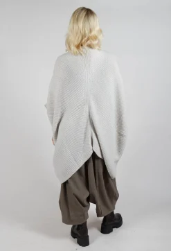 Moyuru Jumpers^Ribbed Knit Poncho in Cream