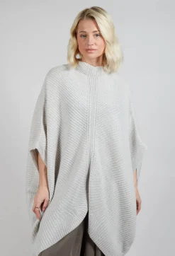 Moyuru Jumpers^Ribbed Knit Poncho in Cream