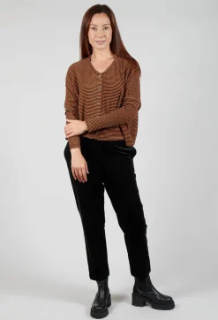 Operificio Neirami Trousers^Ribbed Pull On Trousers in Nero