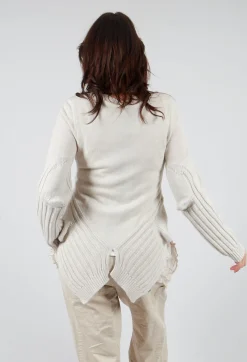 Rundholz Mainline Jumpers^Ribbed Sleeve Jumper in Bone Mel