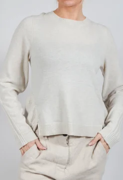 Rundholz Mainline Jumpers^Ribbed Sleeve Jumper in Bone Mel
