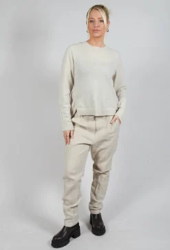 Rundholz Mainline Jumpers^Ribbed Sleeve Jumper in Bone Mel