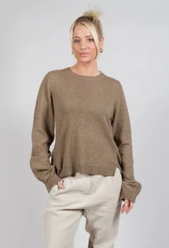Rundholz Mainline Jumpers^Ribbed Sleeve Jumper in Camel Mel