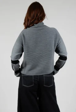 Sarah Pacini Jumpers^Ribbed Sweater in Steel Grey