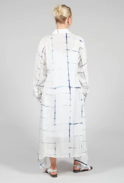 Bianco Levrin Dresses^Roberta Chemisier in Blue and Cream