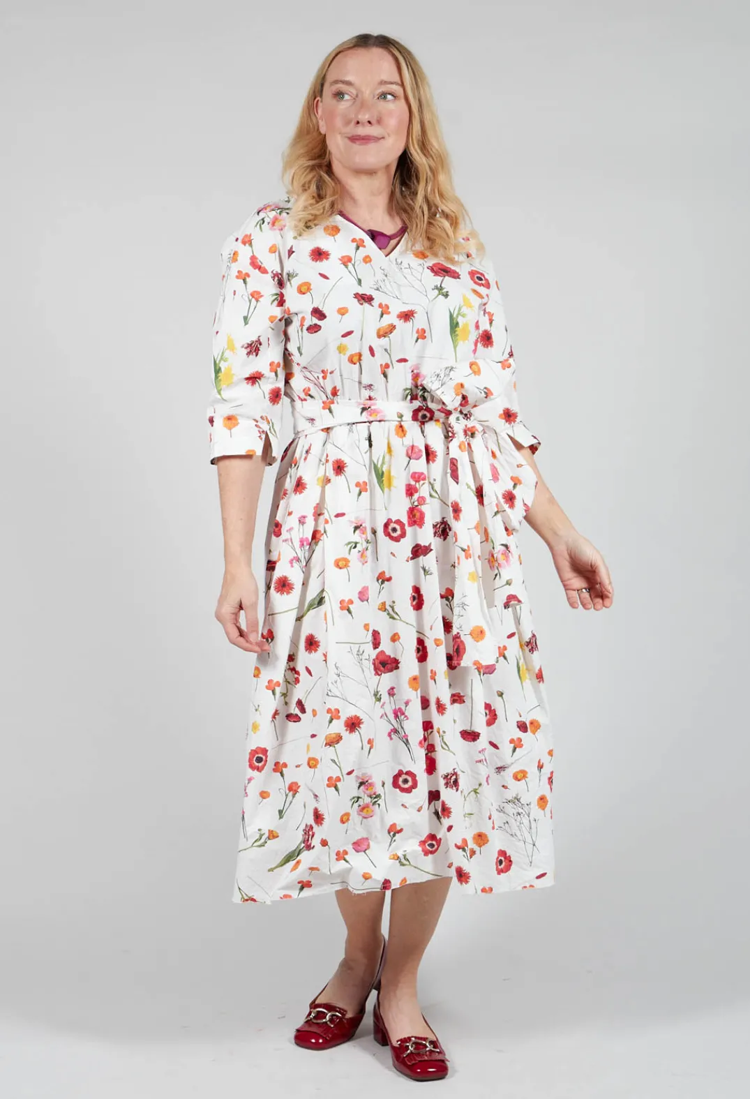 Hannoh Wessel Dresses^Roele Dress in Red Flower Print