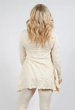 Rundholz Mainline Tops^Roll Neck Crinkle Top in Bone