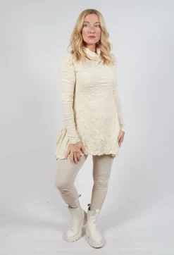 Rundholz Mainline Tops^Roll Neck Crinkle Top in Bone