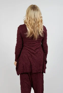Rundholz Mainline Tops^Roll Neck Crinkle Top in Merlot