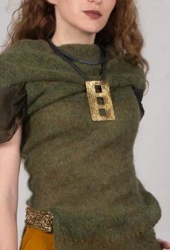 Masnada Tops^Roll Neck Knitted Vest in Moss