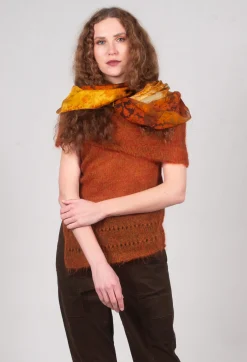 Masnada Tops^Roll Neck Knitted Vest in Tumeric