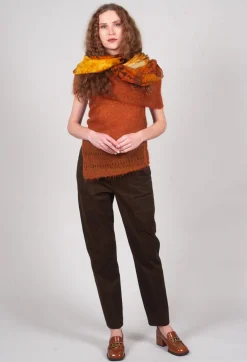 Masnada Tops^Roll Neck Knitted Vest in Tumeric